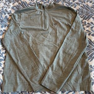 Light Olive Half-Zip active Long Sleeve